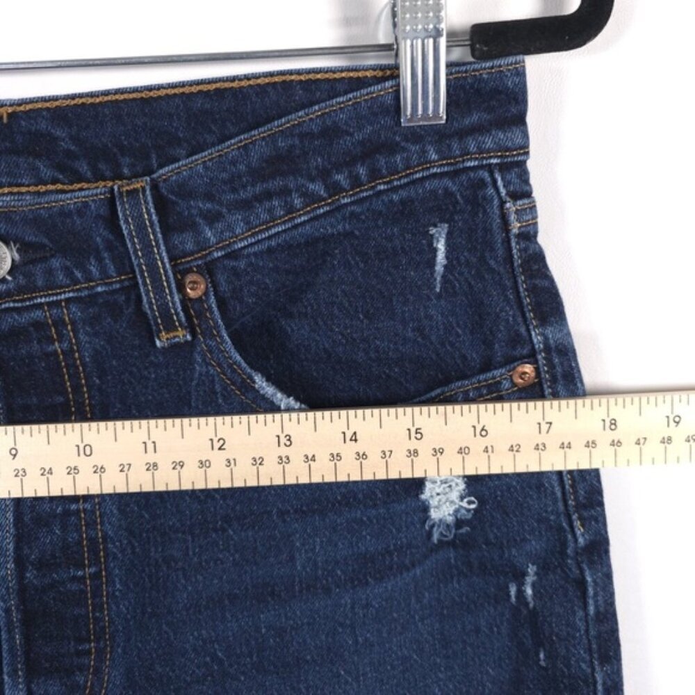 Levi’s 501 Button Fly Jeans Crop Semi Distressed 36200-0184 Size W31 L26 - Picture 5 of 13